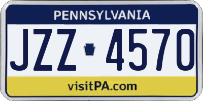 PA license plate JZZ4570