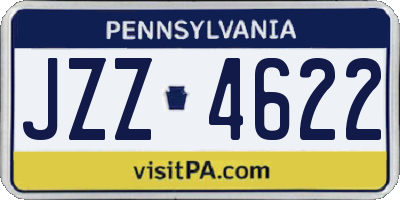 PA license plate JZZ4622