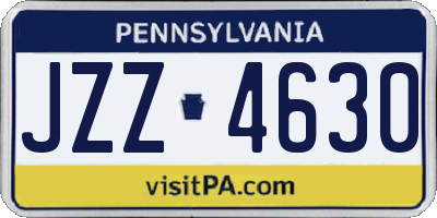 PA license plate JZZ4630