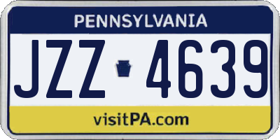 PA license plate JZZ4639