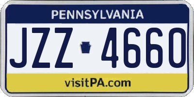 PA license plate JZZ4660