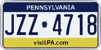 PA license plate JZZ4718