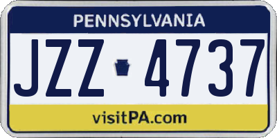 PA license plate JZZ4737