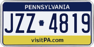 PA license plate JZZ4819