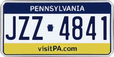 PA license plate JZZ4841