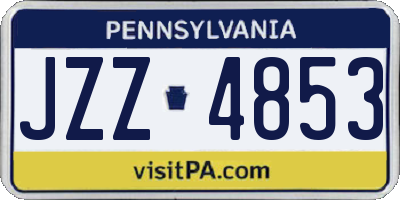 PA license plate JZZ4853