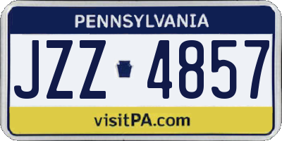 PA license plate JZZ4857