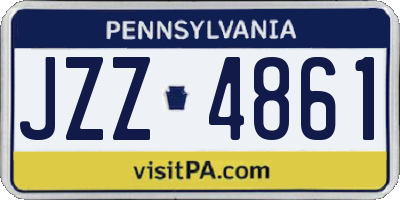 PA license plate JZZ4861