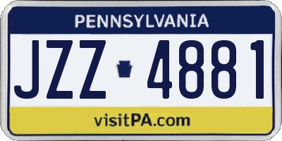 PA license plate JZZ4881
