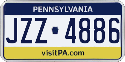 PA license plate JZZ4886