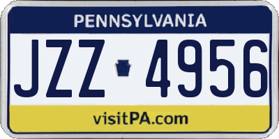 PA license plate JZZ4956