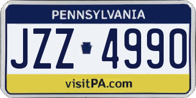 PA license plate JZZ4990