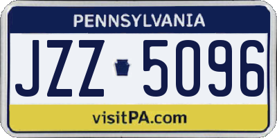 PA license plate JZZ5096