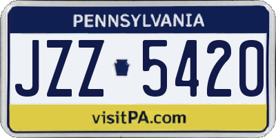 PA license plate JZZ5420