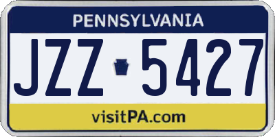 PA license plate JZZ5427