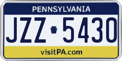 PA license plate JZZ5430