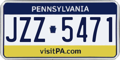 PA license plate JZZ5471