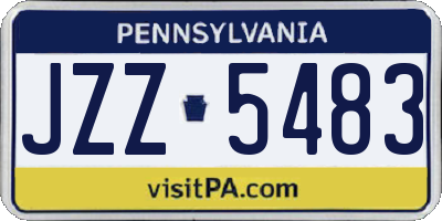 PA license plate JZZ5483