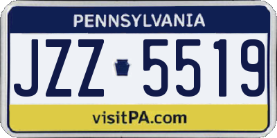 PA license plate JZZ5519
