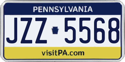 PA license plate JZZ5568