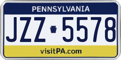 PA license plate JZZ5578