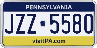 PA license plate JZZ5580