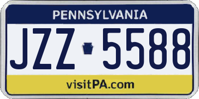 PA license plate JZZ5588