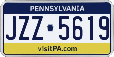 PA license plate JZZ5619