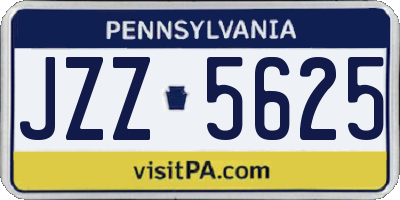 PA license plate JZZ5625