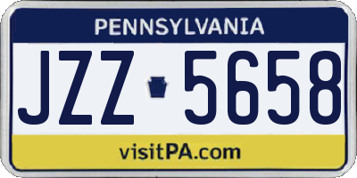 PA license plate JZZ5658