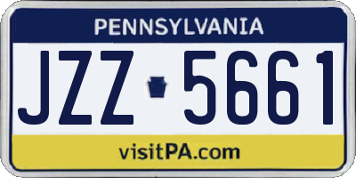 PA license plate JZZ5661