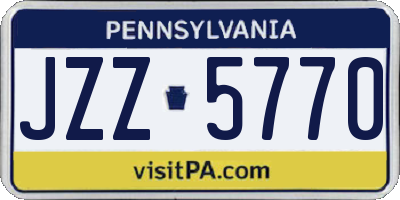 PA license plate JZZ5770