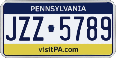 PA license plate JZZ5789