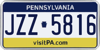 PA license plate JZZ5816