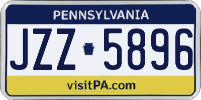 PA license plate JZZ5896