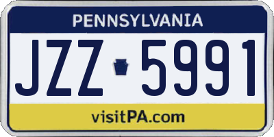 PA license plate JZZ5991