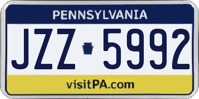PA license plate JZZ5992