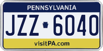 PA license plate JZZ6040