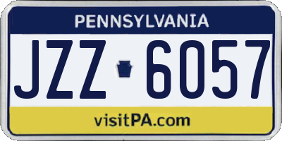 PA license plate JZZ6057