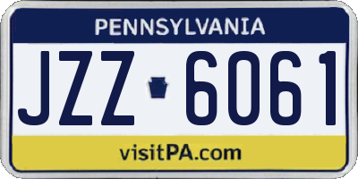PA license plate JZZ6061