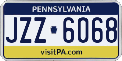 PA license plate JZZ6068