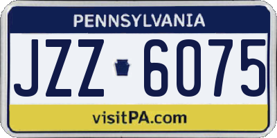 PA license plate JZZ6075