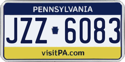 PA license plate JZZ6083