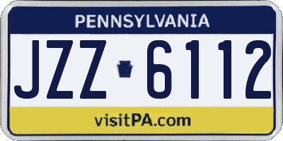 PA license plate JZZ6112
