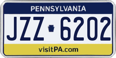 PA license plate JZZ6202