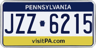 PA license plate JZZ6215