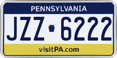 PA license plate JZZ6222