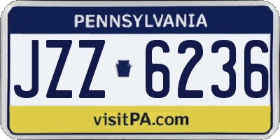 PA license plate JZZ6236