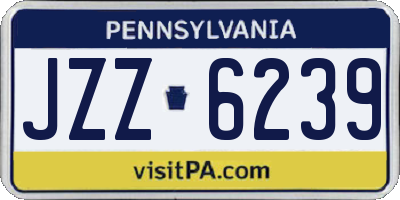 PA license plate JZZ6239