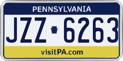 PA license plate JZZ6263